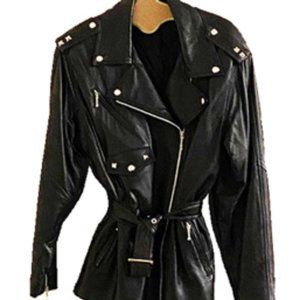 Black Vintage Leather Jscket made in Canada from Clifford MIchael Size L